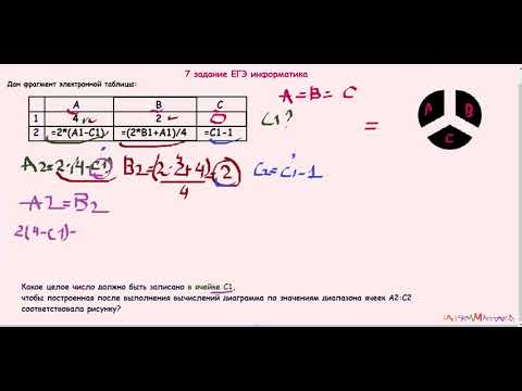 Видео: БЫВШЕЕ 7 задание ЕГЭ информатика Дан фрагмент электронной таблицы: Какое целое число должно быть