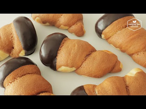 Видео: Рецепт рожка с кремом мокко | Корнет Хлеб | Кофейно-кремовая булочка