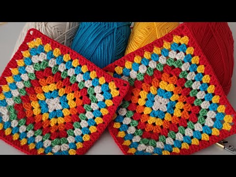 Видео: как связать крутой бабушкин квадрат крючком | Новый квадрат для начинающих вязать крючком