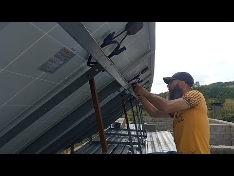 Видео: Монтаж солнечных панелей/1,5 кВт/Гибрид/техника безопасности АКБ/Автономная система/Бензогенератор