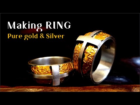 Видео: Парные КОЛЬЦА ручной работы из серебра и золота