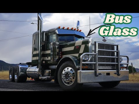 Видео: Peterbilt 379 получает новые автобусные стекла!!