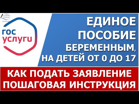 Видео: Как подать заявление на ЕДИНОЕ ПОСОБИЕ  через Госуслуги. Пошаговая инструкция.
