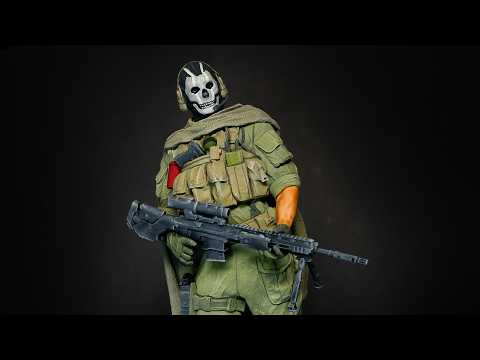 Видео: Покраска миниатюры Simon "Ghost" Riley (Call of Duty: Modern Warfare) напечатанной на 3д принтере