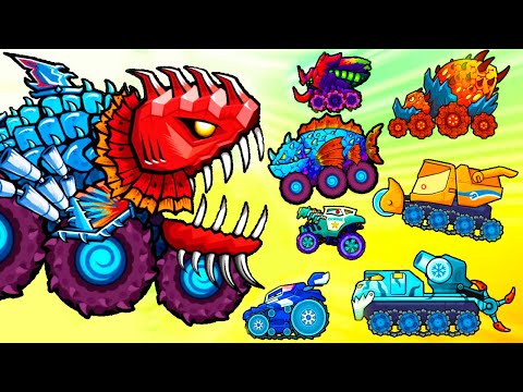 Видео: Машина КРАНЬЯ против Всех 11 БОССОВ в Car Eats Car 3