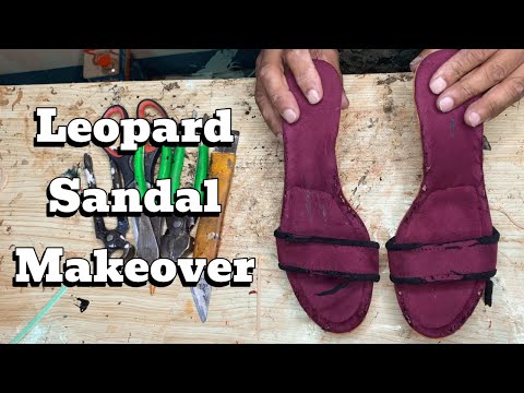 Видео: Изношенные сандалии в леопардовый шик | DIY трансформация обуви