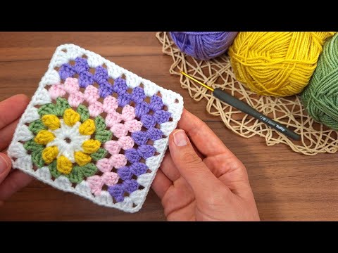 Видео: Новый мотив для одеяла крючком (пошагово)