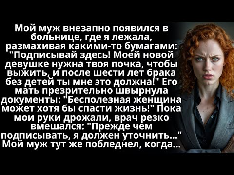 Видео: Мой муж внезапно появился в больнице, где я лежала, размахивая какими-то бумагами: "Подписывай...