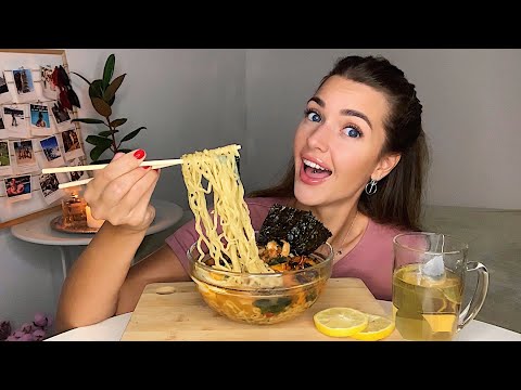 Видео: БЫВШИЕ ВОЗВРАЩАЮТСЯ😅 ПЬЯНКА-ГУЛЯНКА || МУКБАНГ рамен с креветками noodles shrimp prawn || MUKBANG