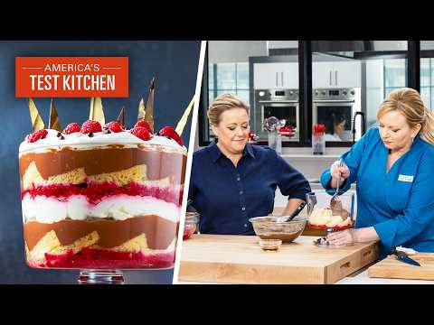 Видео: Наш шоколадный малиновый трайфл станет изюминкой праздничной вечеринки | Американская тестовая кухня