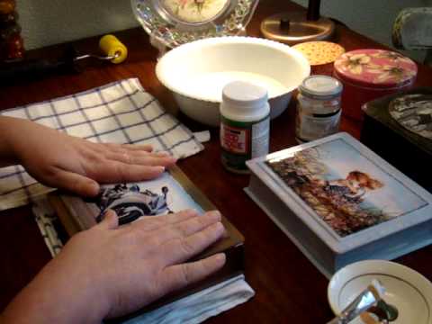 Видео: /Декупаж: клеим истонченное фото  на шкатулку,вместо распечатки или салфетки.