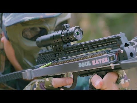 Видео: Охотничий мини-арбалет 8 мм, емкость магазина 26 шариков