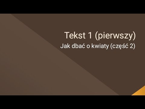 Видео: Тренажёр чтения на польском. Текст 1. Часть 2. Jak dbać o kwiaty