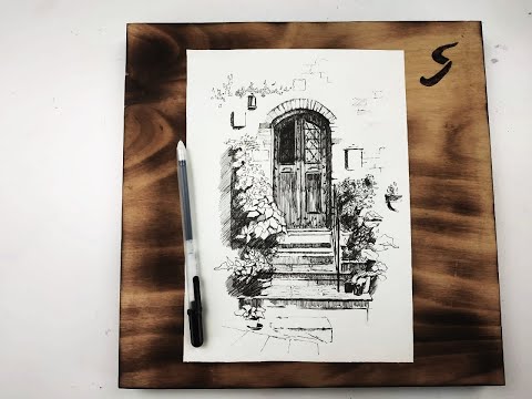 Видео: Бесплатный мастер-класс «Старинная дверь» | Как нарисовать дверь поэтапно