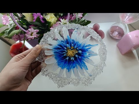 Видео: Подстаканник из эпоксидной смолы, Эффект 3D Цветы 🩵