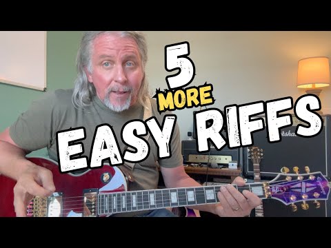 Видео: 5 ПРОСТЫХ рок-риффов для гитары (урок для начинающих старше 40 лет)