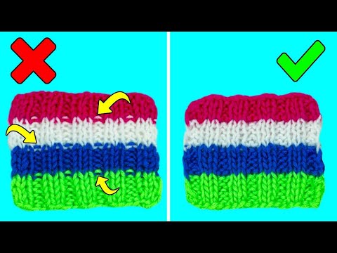 Видео: Как вязать РОВНЫЕ ПОЛОСКИ на резинке 1x1 и 2x2 Очень ПРОСТОЙ прием вязания спицами