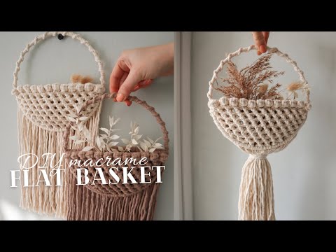 Видео: Мастер-класс: плоская настенная корзинка в технике Макраме | DIY Macramé Flat Basket