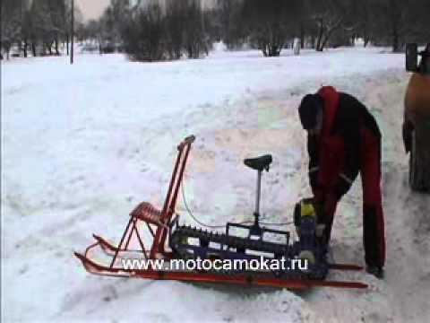 Видео: Мотопривода к Финским саням 2010 ( мотофинки, финские сани с мотором)