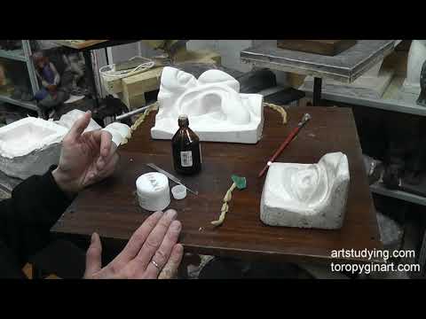 Видео: Технология скульптуры. Формовка. Детали лица
