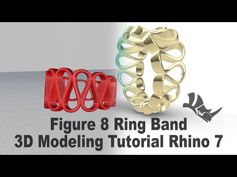 Видео: Кольцо "Рисунок 8" - Учебное пособие по CAD-дизайну ювелирных изделий. 3D-моделирование с помощью...