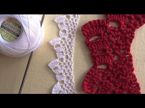Видео: Кайма крючком для отделки платья ,футболки