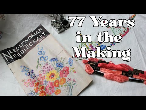 Видео: Завершаю вышитую скатерть моей бабушки 1940-х годов.