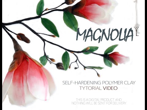 Видео: Polymer Clay Magnolia Tutorial /Мастер-класс Магнолия из полимерной глины©