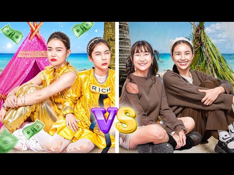 Видео: Бедная Семья Vs Богатой Семьи На Необитаемом Острове