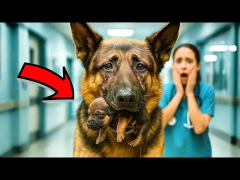 Видео: Бездомная собака принесла щенка к дверям больницы. То, что увидели врачи, изменило всё!