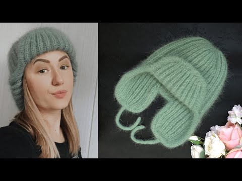 Видео: МЕГА теплая шапка-ушанка "ALASKA" из пуха норки с кетлевкой! KNITTED HAT