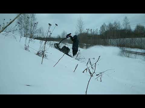 Видео: Мотосноуборд SNIKE на GS212E-ЭндурЮ по Оврагам!!!