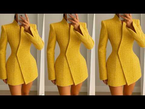 Видео: Как рассчитать и выкроить стильное платье-блейзер | Пошаговое руководство по шитью