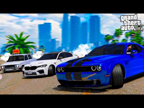 Видео: ОТЕЦ И СЫН В GTA 5 - ПАХАН НА СТАРОСТИ ЛЕТ ВАЛИТ БОКОМ НА DODGE CHALLENGER HELLCAT! 🌊ВОТЕР