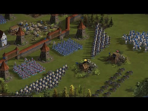 Видео: Битва двух крепостей против опытных игроков Казаки 3 рейтинг 🏰😼