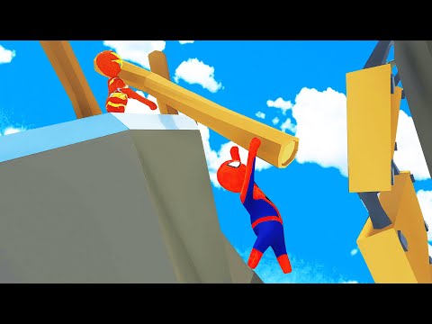 Видео: НЕ РОНЯЙ МЕНЯ ВНИЗ БРАТ HUMAN FALL FLAT | пластилиновые герои Володя Человек Паук и Железный Человек