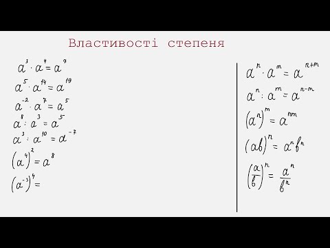 Видео: Властивості степеня