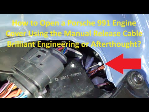 Видео: Крышка двигателя Porsche 911 991. Как открыть капот. Трос ручного открывания неисправен. Разряжен...