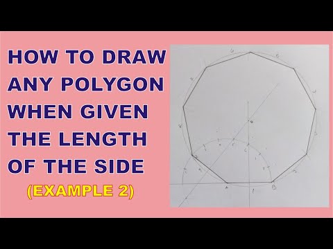 Видео: Как нарисовать любой многоугольник, зная длину стороны | Как нарисовать девятиугольник | 9-сторон...