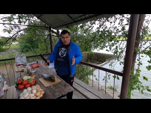 Видео: Шашлык из рыбы! Карп на мангале / Жареная картошка с курдюком