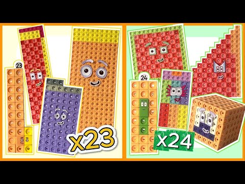 Видео: Таблица умножения на двадцать три и двадцать четыре в Numberblocks | MathLink Кубы Умножение X23 X24