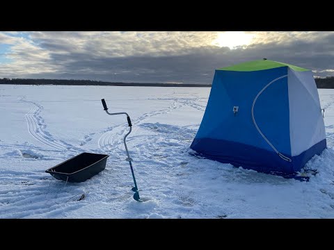 Видео: Выбрались с Юлей на рыбалку. Плотва атакует, жерлицы переодически радуют загарами. Рыбалка зимой