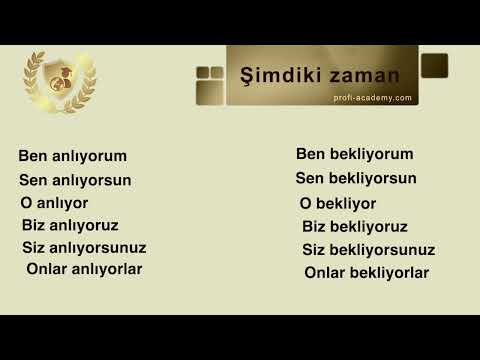 Видео: Уровень А1. Часть 1.Şimdiki zaman.Утвердительная форма.