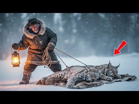 Видео: «Две рыси замерзали у его дома — одна ждала детёнышей. Никто не знал, что эта ночь принесёт чудо»