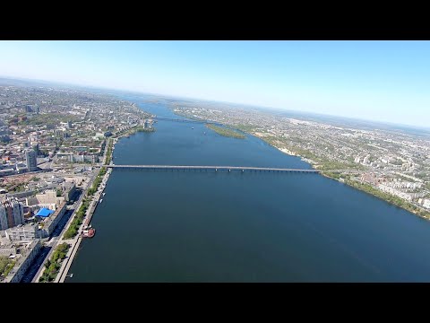 Видео: Полет над городом Днепр, апрель 2020 г. (видео 4K 2160p60)