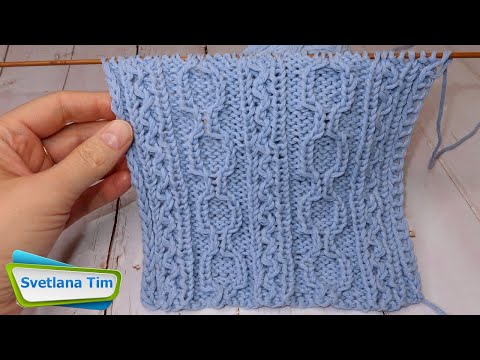 Видео: Узор Простые Вертикальные Цепочки. МК Вязание спицами / узоры спицами № 580