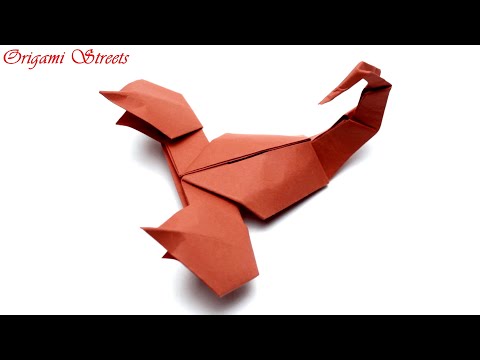 Видео: Как сделать скорпиона из бумаги. Оригами скорпион.