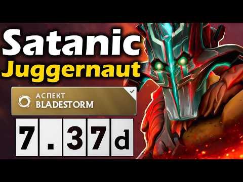 Видео: Сатаник на Джаггере, попался с Мипошкой! - Satanic Juggernaut 7.37 ДОТА 2