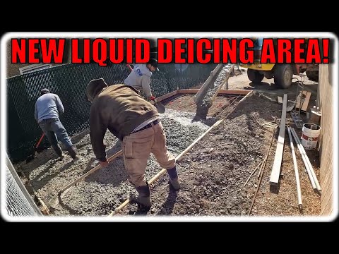 Видео: Заливаем бетонную площадку для нашей новой установки по борьбе с жидким гололедом!