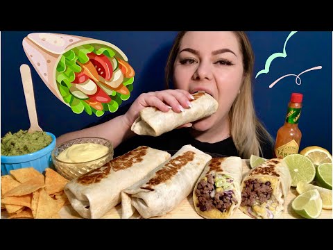 Видео: МУКБАНГ БУРРИТО ГУАКАМОЛЕ MUKBANG BURRITO GUACAMOLE NACHOS